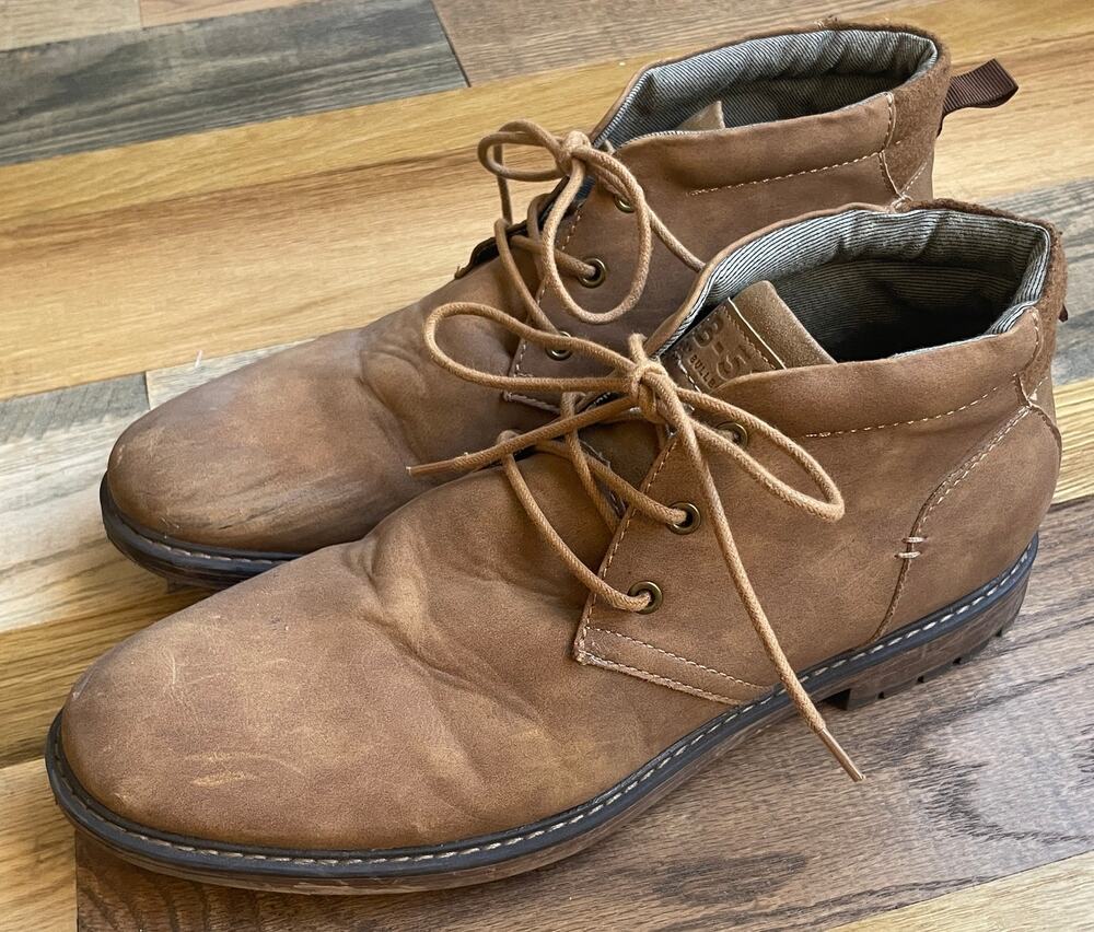 B-52 by Bullboxer Men's 12 Brown Lace Up Chukka Ankle Boots Lug Sole